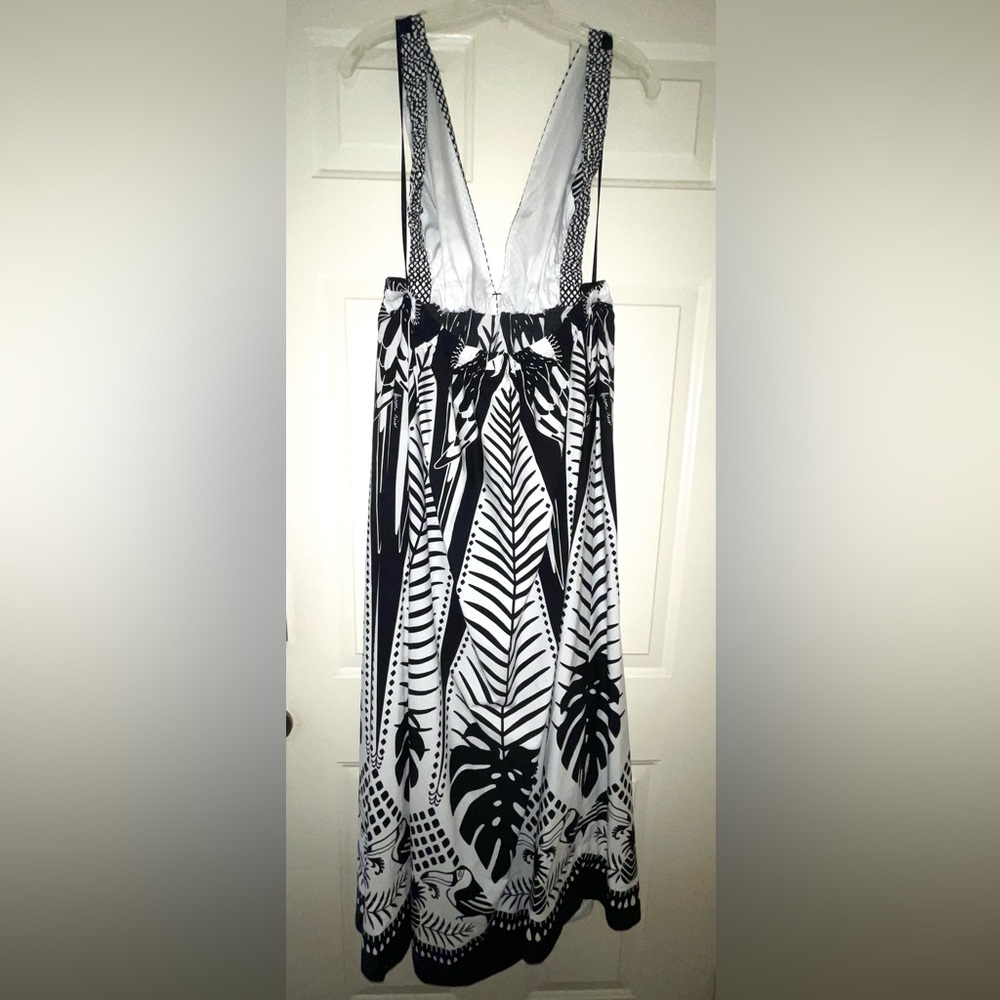 ✨HP✨ "FARM RIO" LADIES BLACK AND WHITE MAXI DRESS WITH ELASTIC WAIST, SIZE XL - Picture 4 of 8